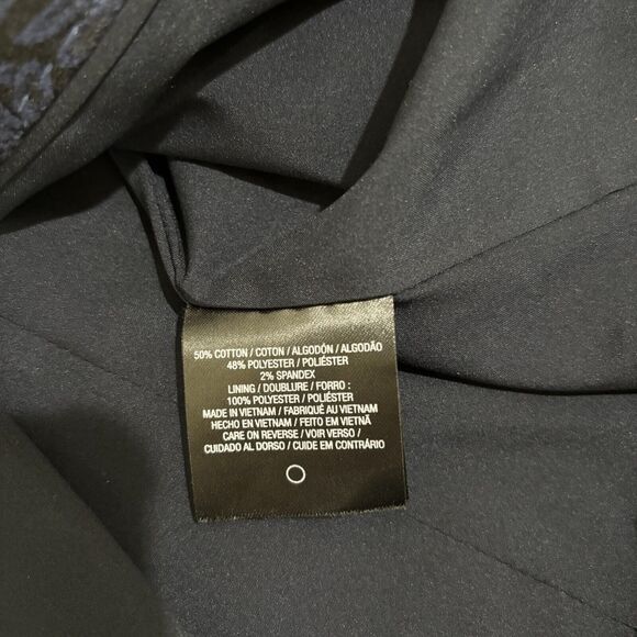 T Tahari Navy Blazer Womens 8 Tapestry Dark Floral Gothic Career Jacket 1 Button - Picture 9 of 12